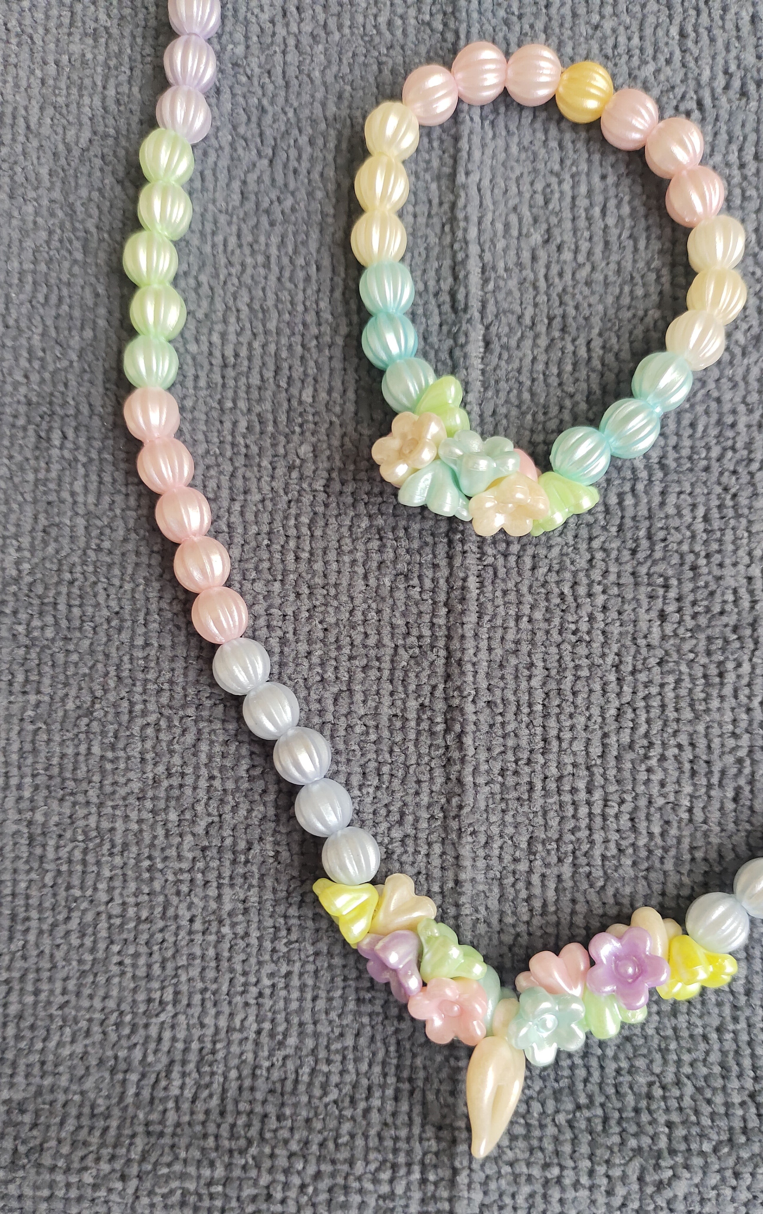 Rainbow Spherical Bead Necklace & Bracelet Set