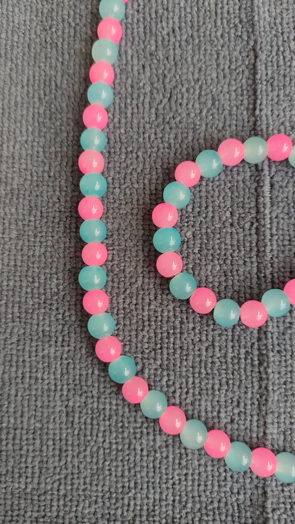 Manimuthu – Pink & Blue Glass Bead Necklace and Bracelet Combo