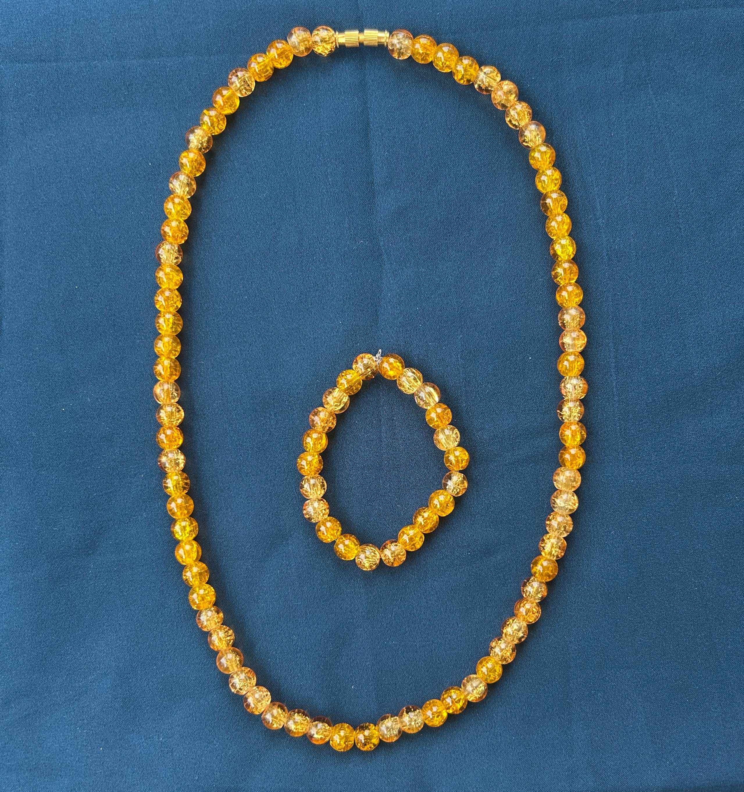 Manimuthu Golden Glass Bead – Kids Chain & Bracelet Set