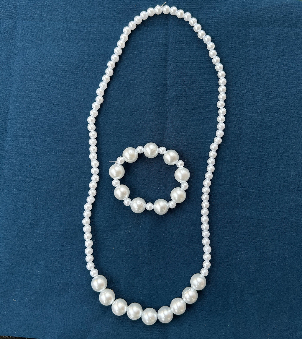 Chandrika with Pearl Small Bead Type 2 – Kids Chain & Bracelet Set