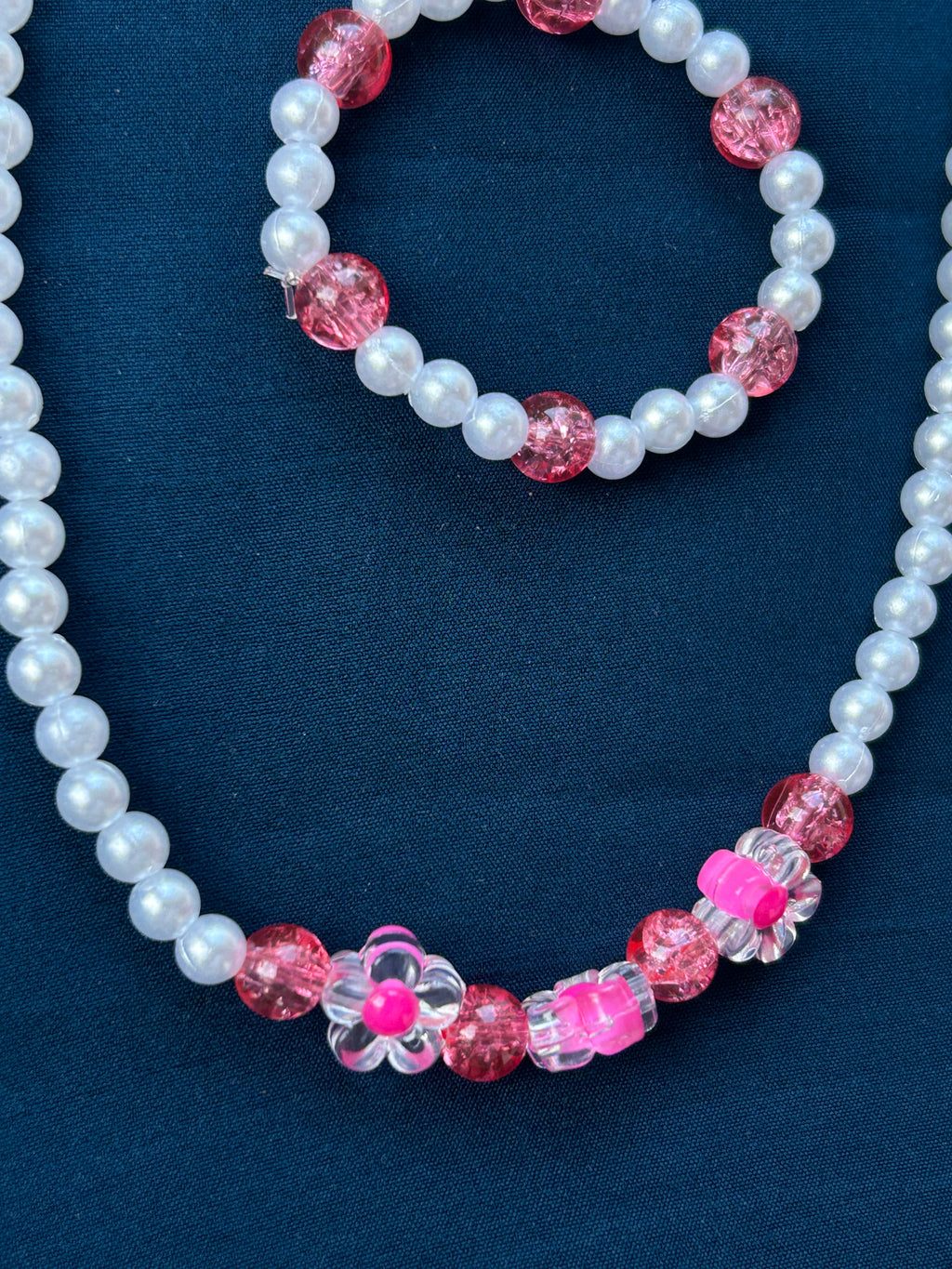 Minnaram Pink flowered – Kids Chain & Bracelet Combo