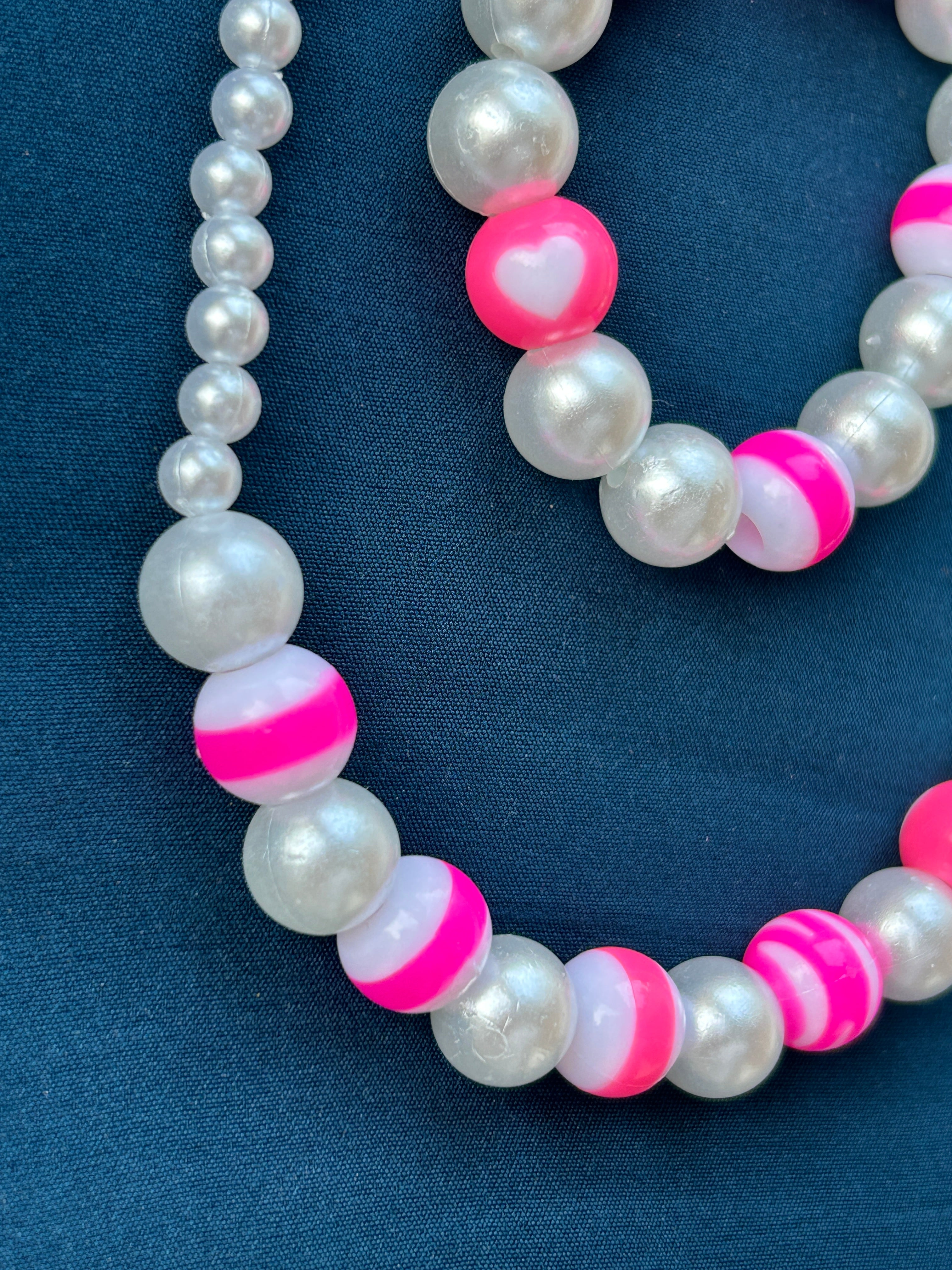 Vellaram Kallu with Pink Beads – Kids Chain & Bracelet Combo