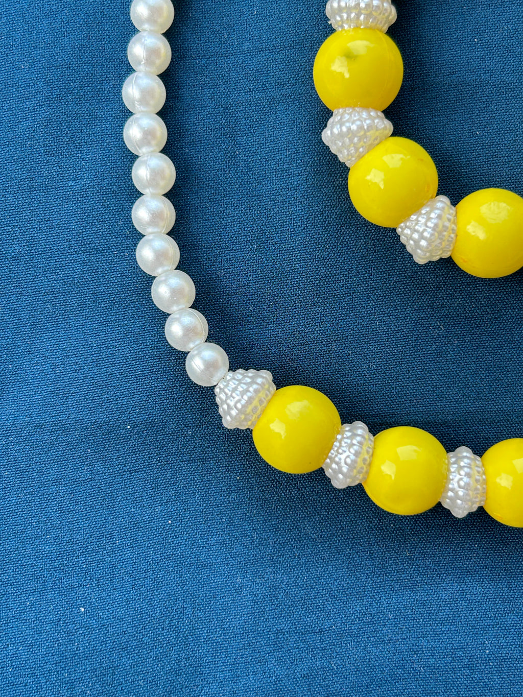 Vellaramkallu with Yellow Bead – Kids Chain & Bracelet Set