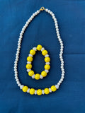 Vellaramkallu with Yellow Bead – Kids Chain & Bracelet Set