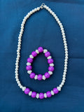 Vellaramkallu with Purple Bead – Kids Chain & Bracelet Set
