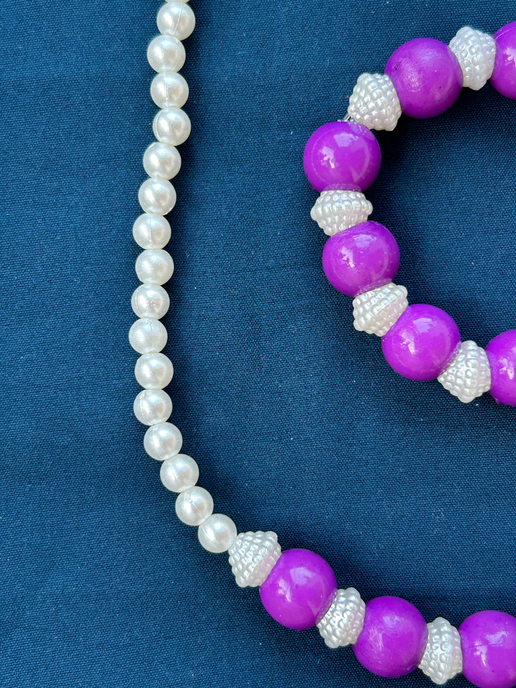 Vellaramkallu with Purple Bead – Kids Chain & Bracelet Set