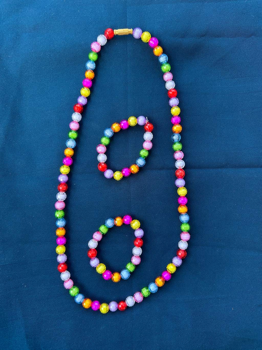 Glittering Muthu – Pink – Kids Chain & Bracelet Combo
