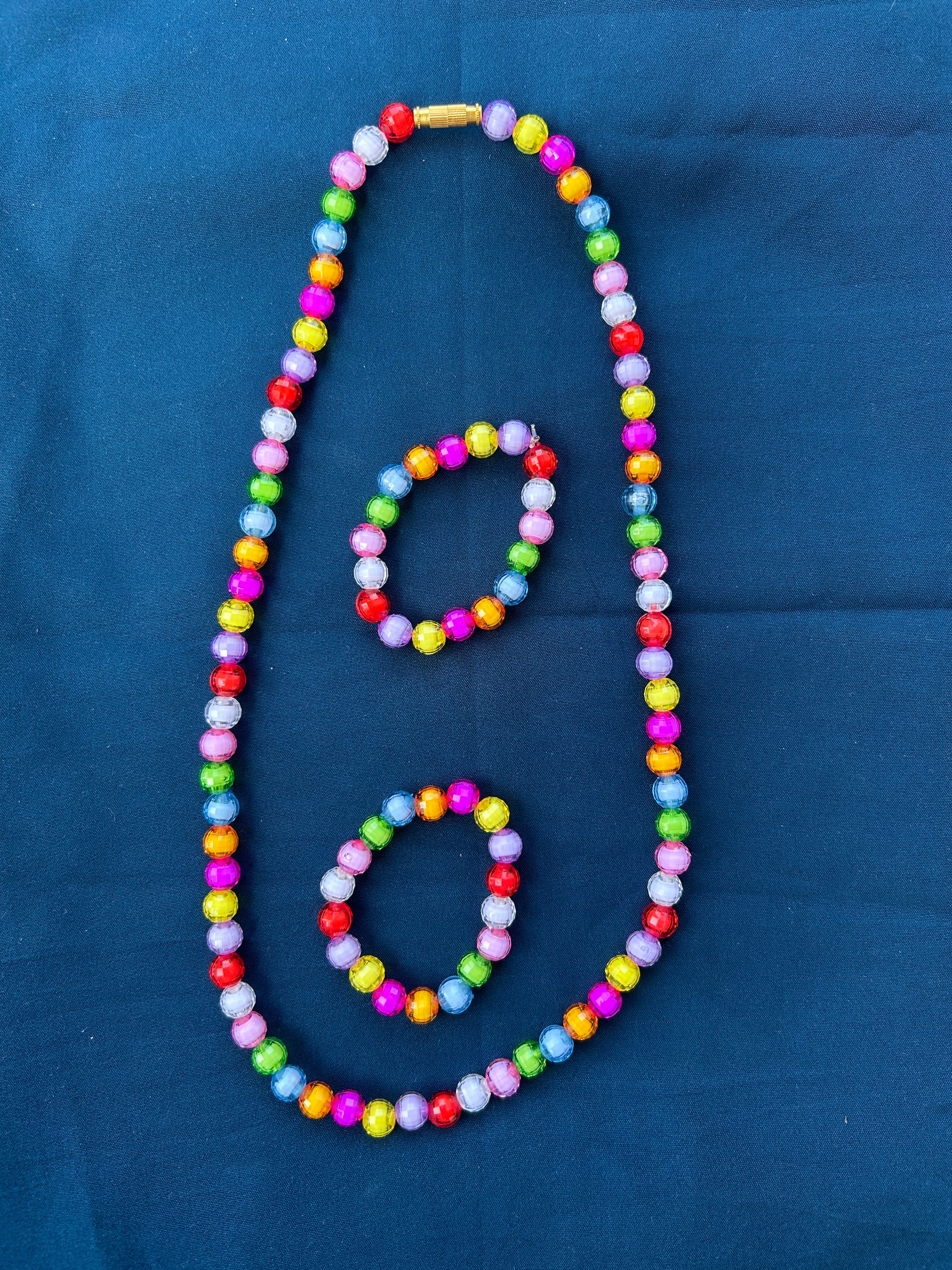 Glittering Muthu – Pink – Kids Chain & Bracelet Combo