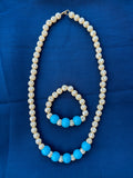 Rainbow Blue and gold - Kids Chain and Braclet set