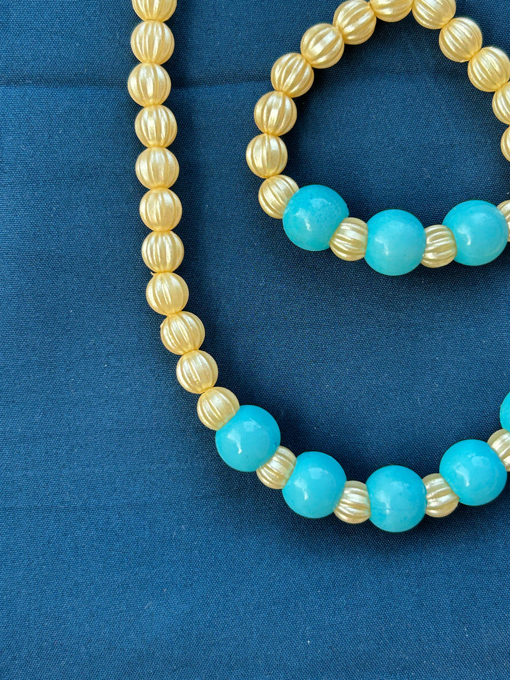 Rainbow Blue and gold - Kids Chain and Braclet set