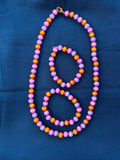 Glittering Muthu – Orange – Kids Chain &amp; Bracelet Set