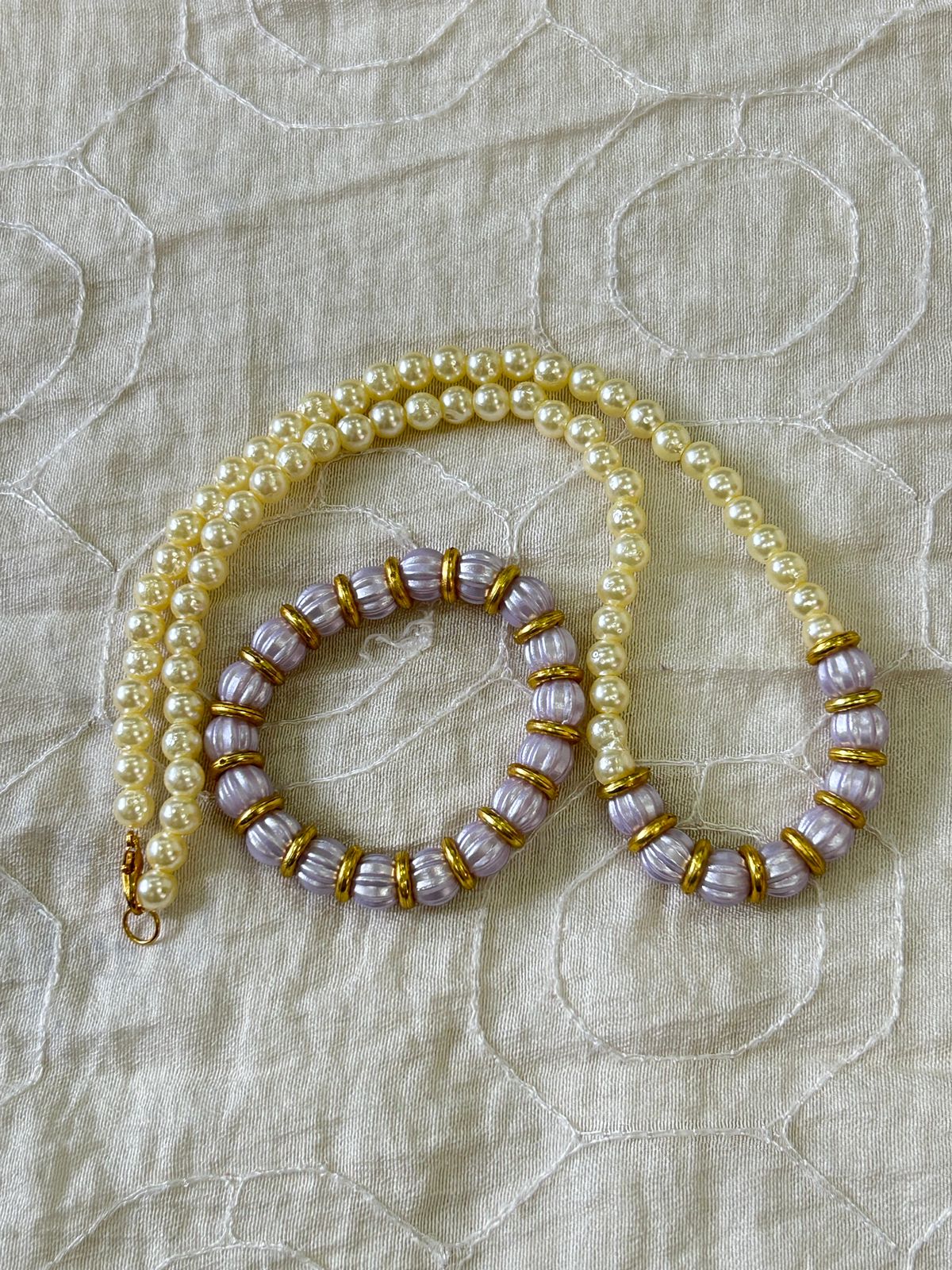 Lilac Aura Pearl Necklace