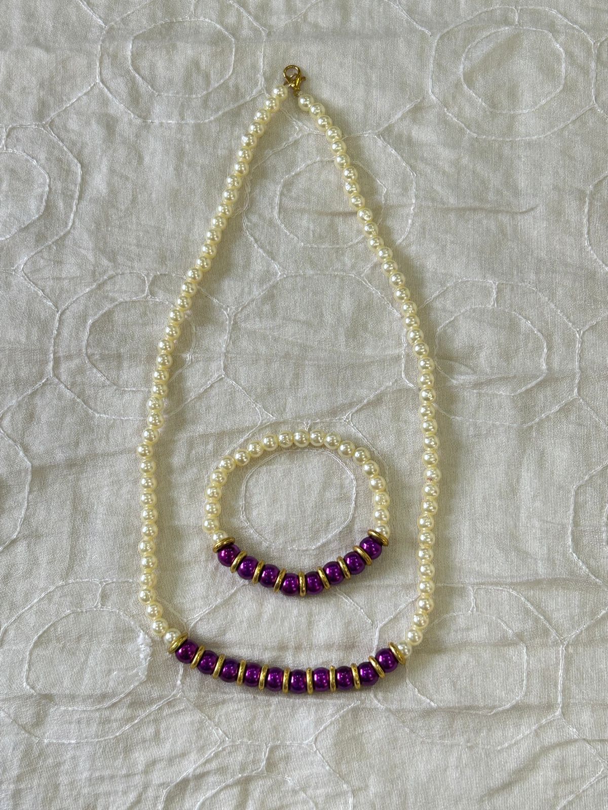 Amethyst Aura Pearl Necklace