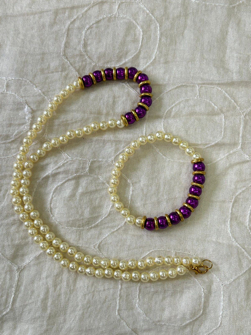 Amethyst Aura Pearl Necklace