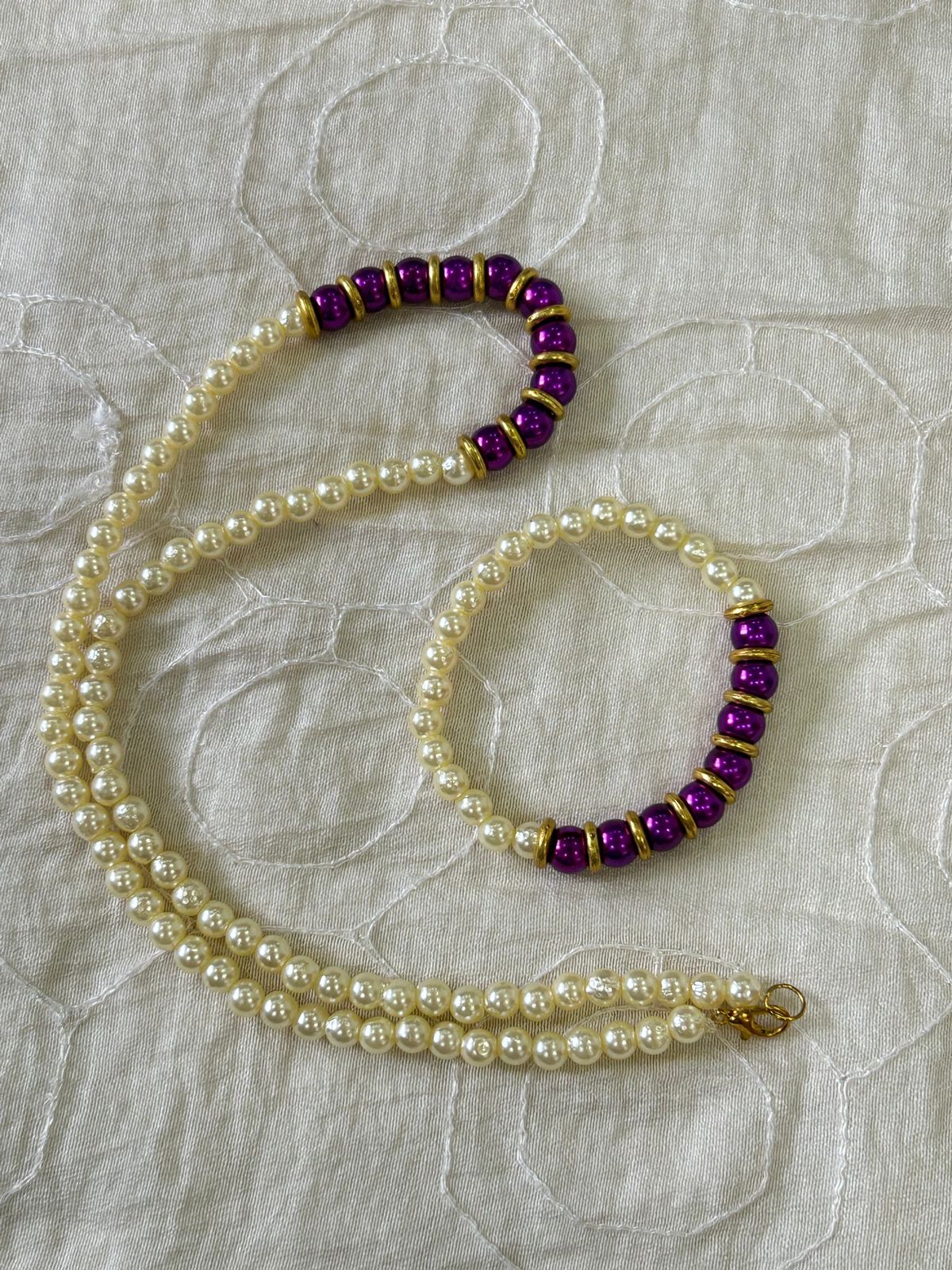 Amethyst Aura Pearl Necklace