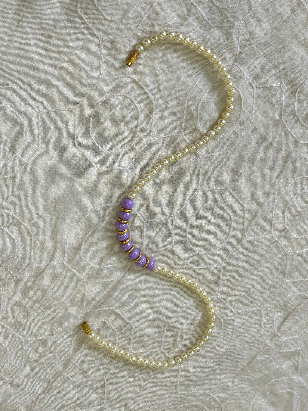 Lilac Pearl Tie Necklace