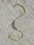Lilac Pearl Tie Necklace
