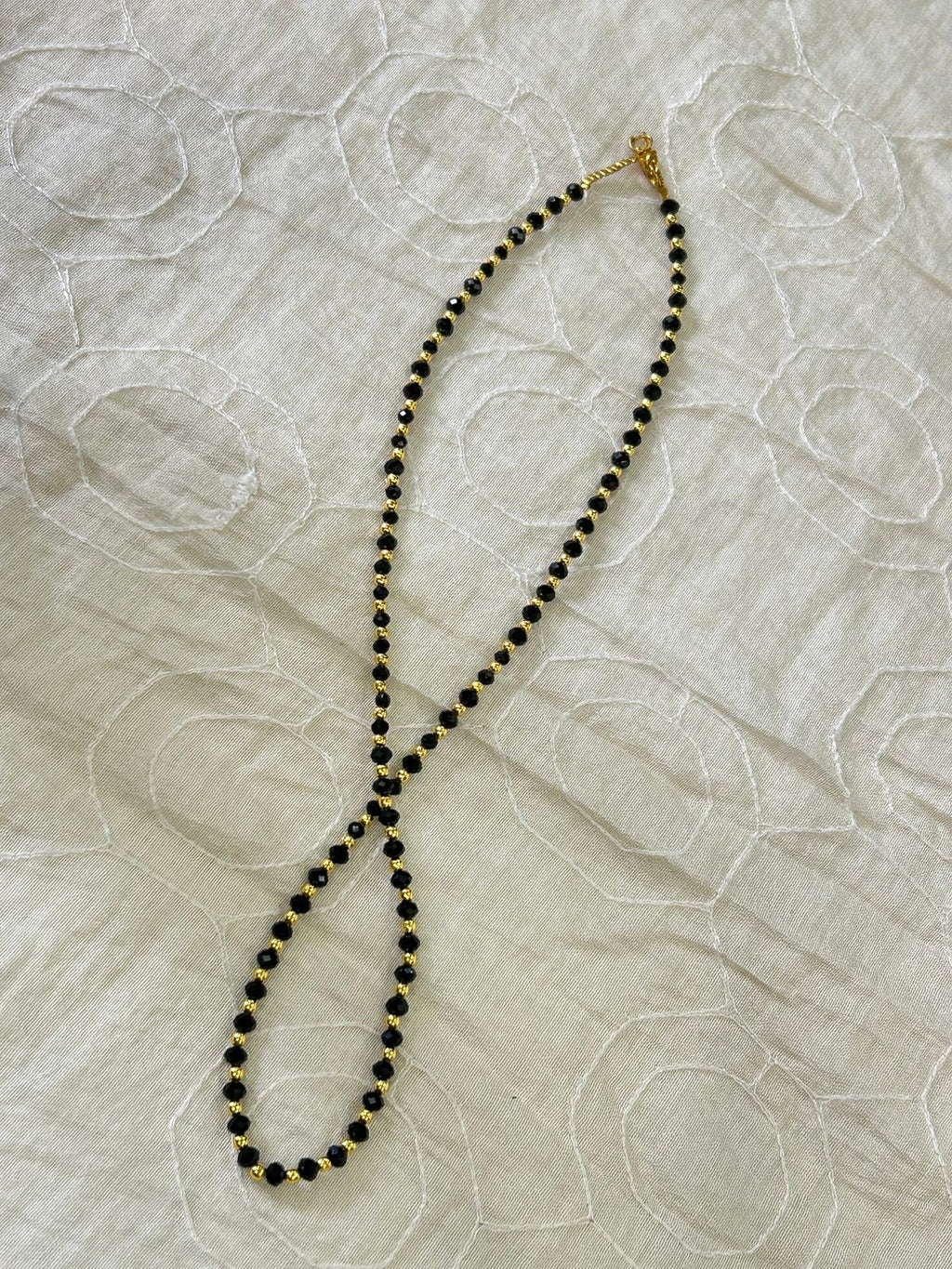 Midnight Gold Tie Necklace