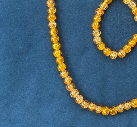 Manimuthu Golden Glass Bead – Kids Chain & Bracelet Set