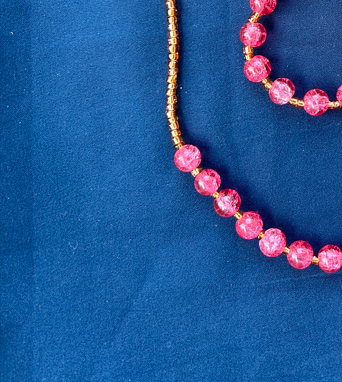 Manimuthu (Pink and Golden) - Kids Chain and Bracelet