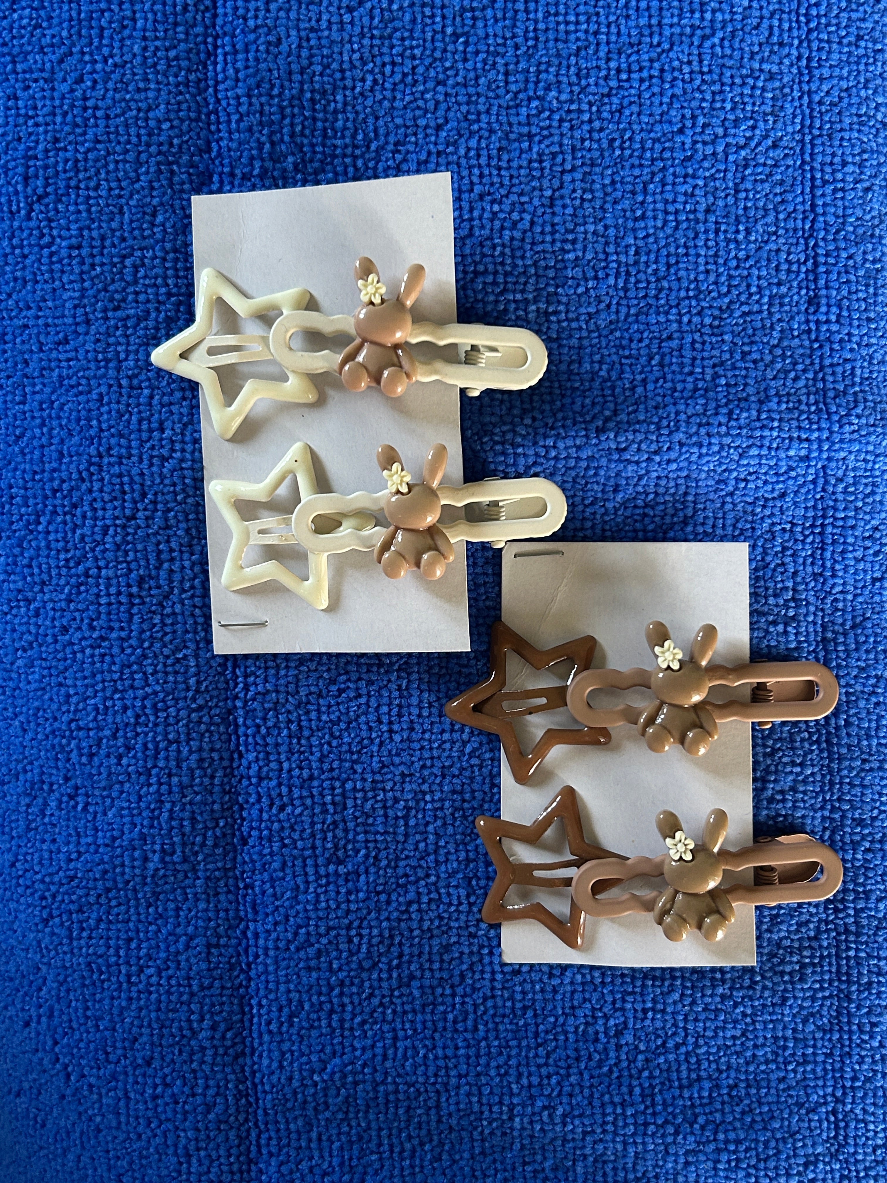 Teddy & Star Hair Clip Set for Kids – Cute Cartoon Hair Accessories for Girls 2 piece set